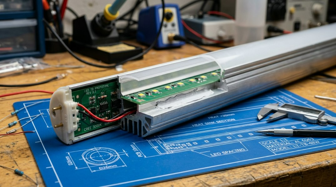 2026 m. galutinis LED T8 vamzdžių korpuso su 10 mm PCB vadovas: šiluminiai duomenys, 3D CAD ir UL atitiktis